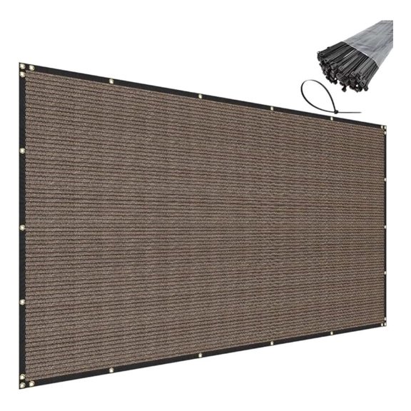 6' x 56' Brown Privacy Fence Screen Heavy Duty Windscreen Mesh Fencing Shade Fabric with Brass Grommets for Outdoor Fence Garden Patio Swimming Pool