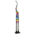 thumbnail image 1 of 6" x 59" Multi Colored Wood Striped Elephant Sculpture, by DecMode, 1 of 7