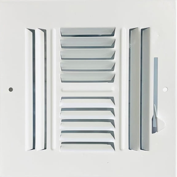 6"x 6" (Duct Opening Size) 4-Way Stamped Face Steel Ceiling/sidewall Air Supply Register - Vent Cover - Actual Outside Dimension 7.75" X 7.75"