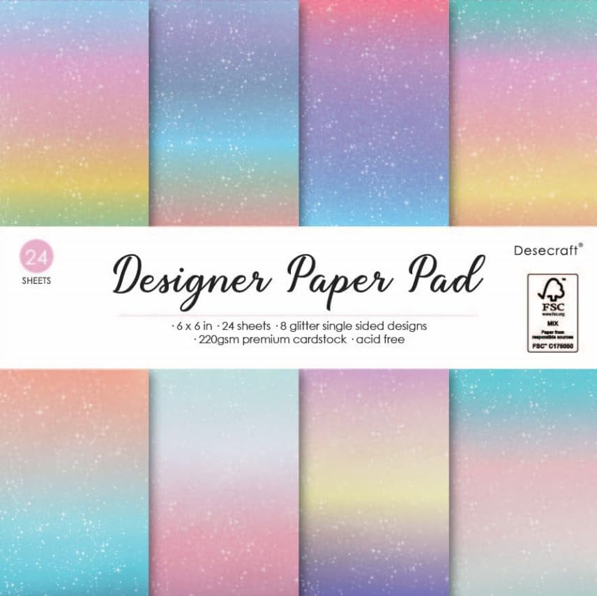 6 x 6 Glitter Shining Pastel Cardstock Scrapbook Decorative Paper for Card Making Journaling Origami Scrapbook Paper Scrapbooking Supplies Spring
