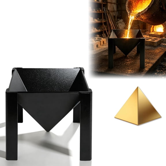 6" x 6" Steel Pyramid Ingot Mold for Casting Gold, 27oz Capacity
