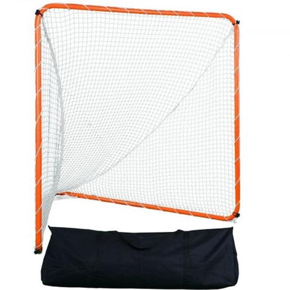 6 x 6 ft. Net Steel Frame Training Equipment Portable Lacrosse Goal with Carry Bag, Orange