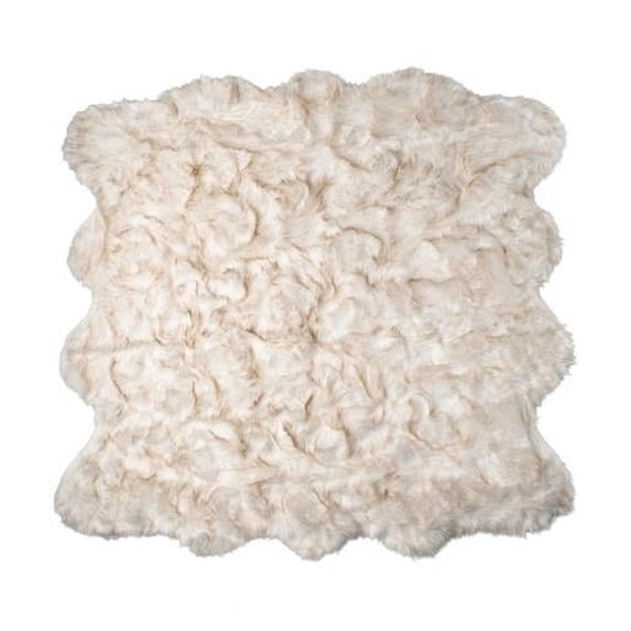 6 x 6 ft. Ombre Tan Faux Fur Washable Non Skid Area Rug - GRADIENT TAN - 6' X 6'