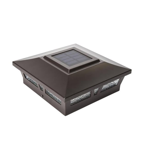 6 x 6 in. Aluminum Oxford Solar Post Cap, Brown