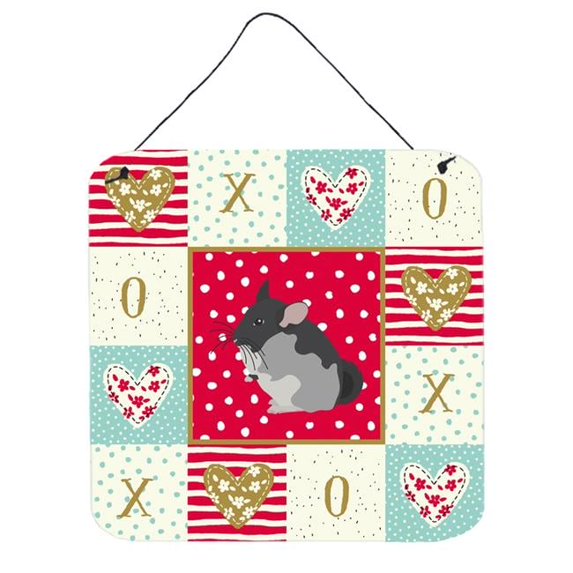 6 x 6 in. Black Velvet Chinchilla Love Wall or Door Hanging Prints