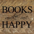 thumbnail image 1 of 6 x 6 in. Books Make Me Happy Reclaimed Wood Wall Decor Sign, Natural, 1 of 1