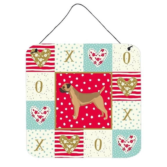 6 x 6 in. Border Terrier Love Wall or Door Hanging Prints