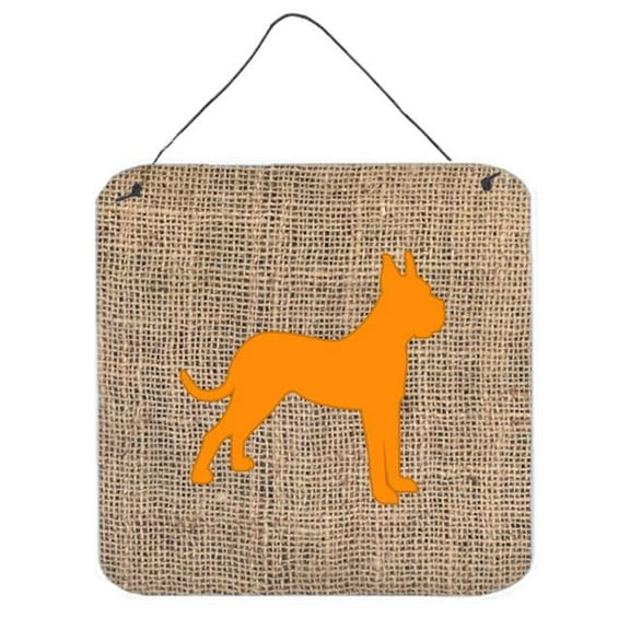 6 x 6 in. Boxer Burlap and Orange Aluminium Metal Wall Or Door Hanging Prints