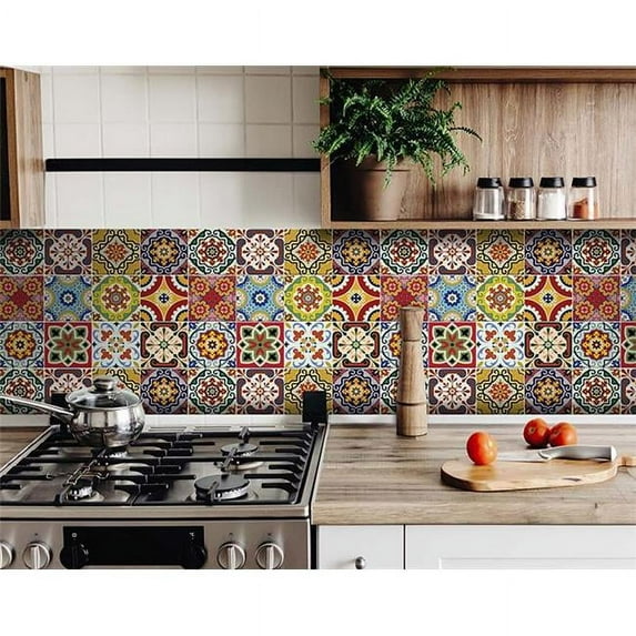 6 x 6 in. Mediterra Yellow Mosaic Peel & Stick Tiles