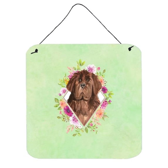 6 x 6 in. Newfoundland Green Flowers Wall or Door Hanging Prints