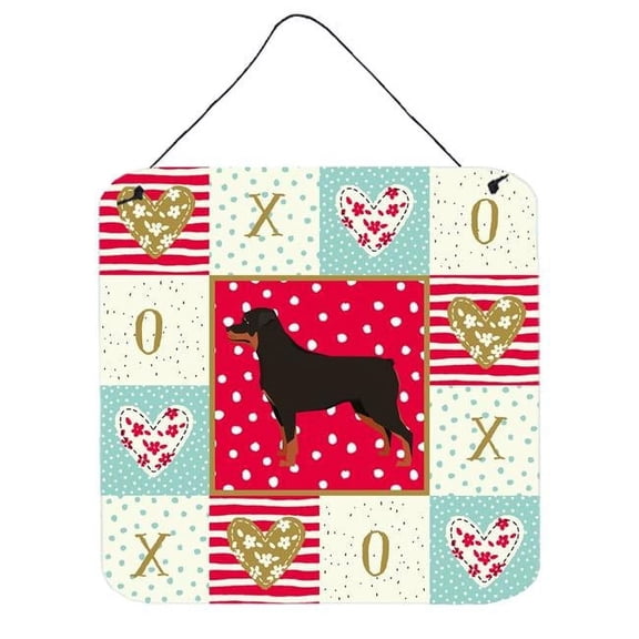 6 x 6 in. Rottweiler Love Wall or Door Hanging Prints