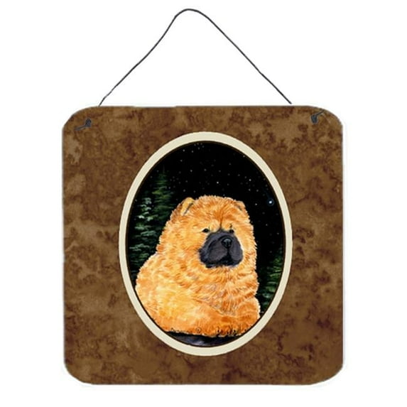 6 x 6 in. Starry Night Chow Chow Aluminium Metal Wall or Door Hanging Prints