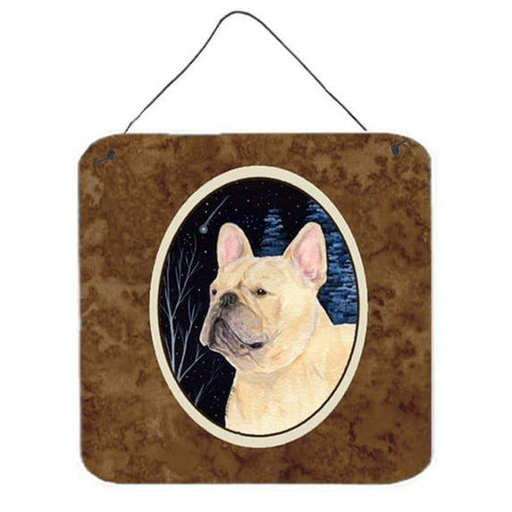 6 x 6 in. Starry Night French Bulldog Aluminium Metal Wall or Door Hanging Prints