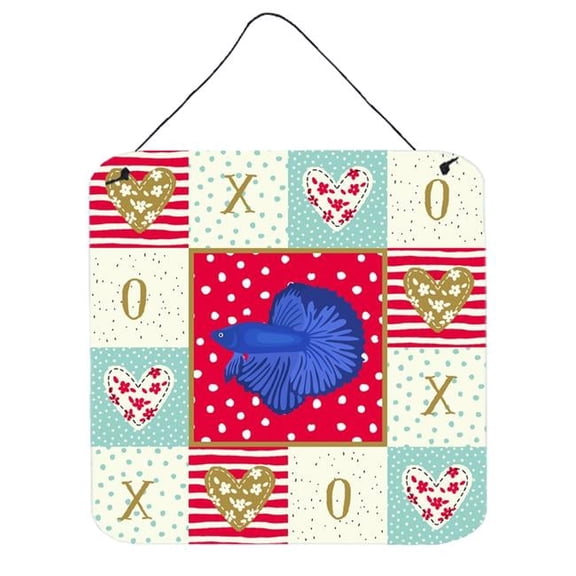 6 x 6 in. Super Delta Tail Betta Love Wall or Door Hanging Prints