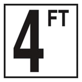 6 x 6 in. Tile with 5 in. Number 4FT Non-Skid Ceramic Depth Marker