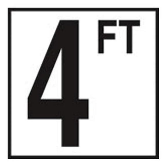 6 x 6 in. Tile with 5 in. Number 4FT Non-Skid Ceramic Depth Marker