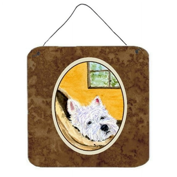 6 x 6 in. Westie Aluminium Metal Wall or Door Hanging Prints