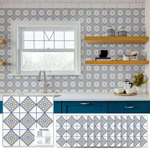 6 x 6 inch Peel and Stick Tile Stickers,10PCS French Style Tile Sticker Wall Backsplash DIY Murals Self Adhesive Removable Textured Tile Stickers For Home Kitchen Bathroom Staircase Decor