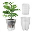 thumbnail image 1 of 6" x 6" x 5.9" Round Transparent Plastic Nursery Pots with Deep Reservoir - 5 Count, 1 of 7