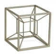 thumbnail image 1 of 6 x 6 x 6 in. Champagne Metal 3D Cube Decorative Sculpture, 1 of 1
