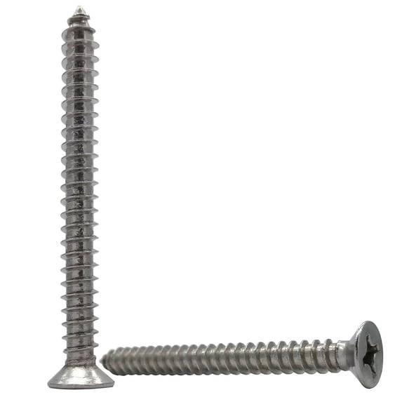 6 x 60mm Screw, Flat Head, Phillips Slot, 304 Stainless Steel Self Tapping Wood Drywall Screws 25Pcs