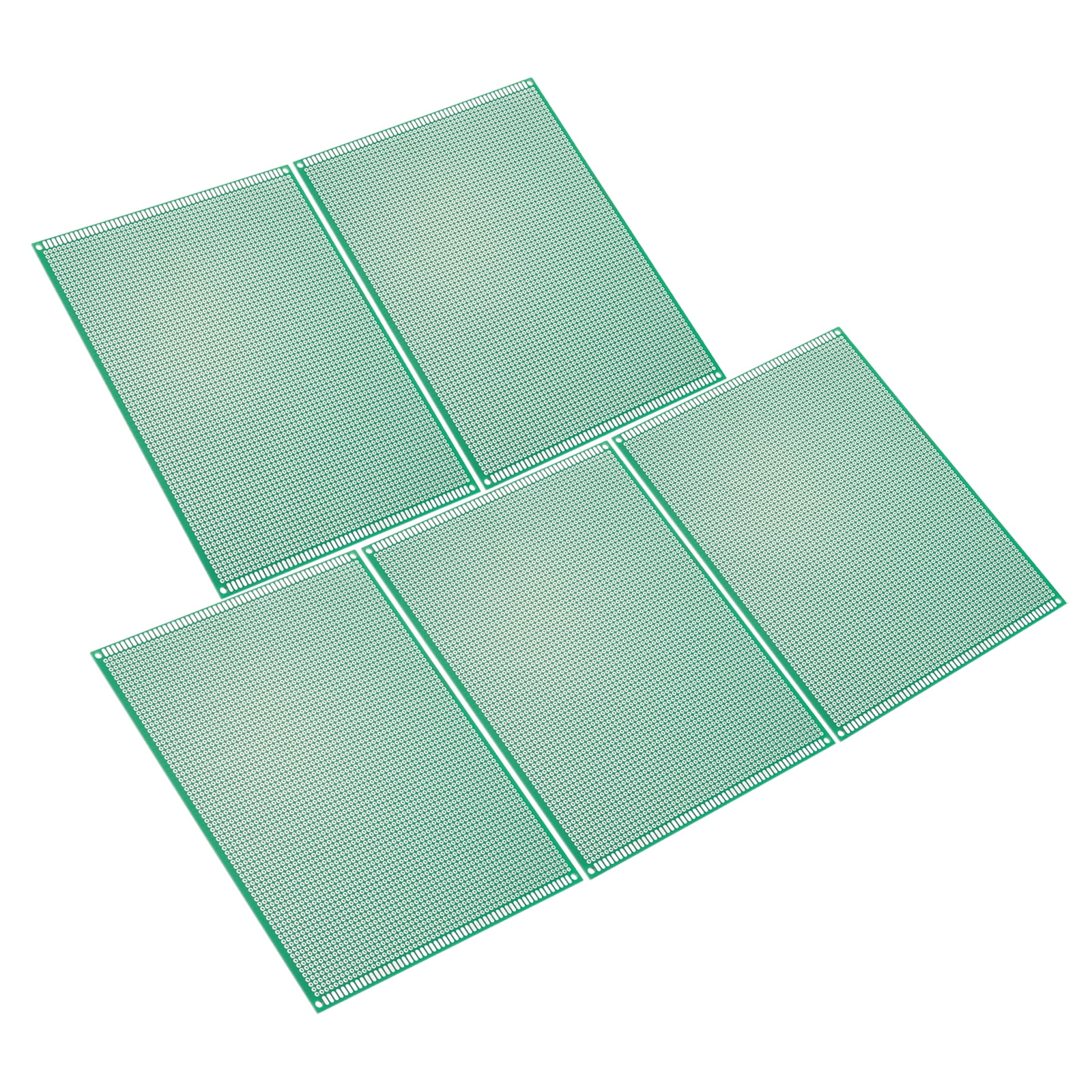 6" x 7.9" PCB Board Circuit, 5 Pcs Single Sided Prototype Solder Boards for Soldering and Electronic Project Circuit Boards Solderable Breadboard, Green