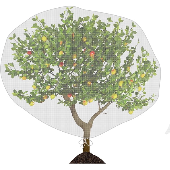 6 x 7 Feet Insect Bird Barrier Netting Mesh with Drawstring, Garden Bug Netting Plant Cover for Protect Plant Fruits Flower from Insect Bird Eating