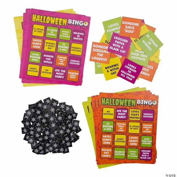 6" x 7" Halloween Bingo Cardstock Game Cards