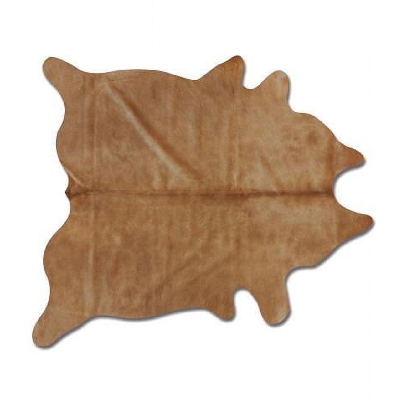 Handmade Tan Rectangular Cowhide Rug, 6' x 7'