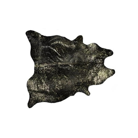 6 x 7 ft. Scotland Cowhide Rug - Chocolate & Gold