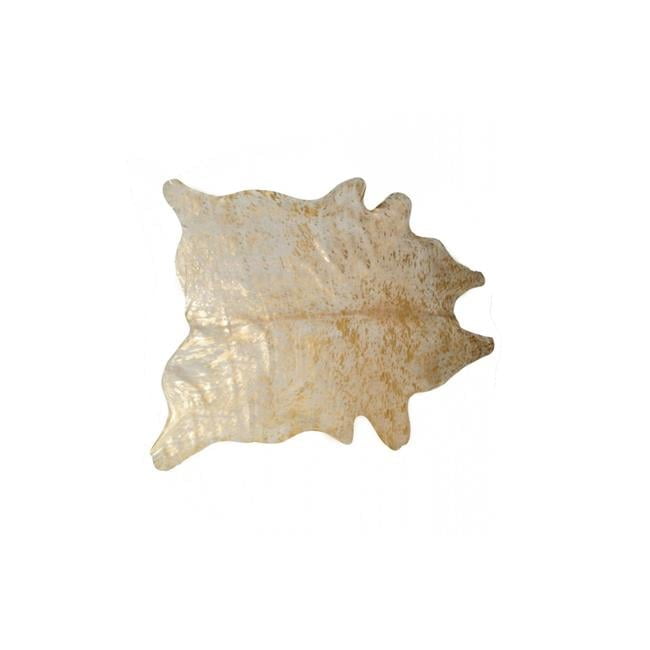Natural Gold Handmade Cowhide Area Rug 6x7 Foot