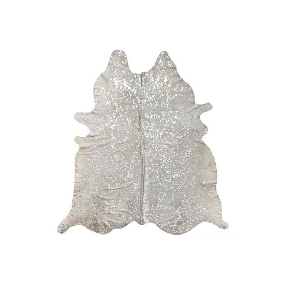 6 x 7 ft. Scotland Cowhide Rug - Grey & Silver