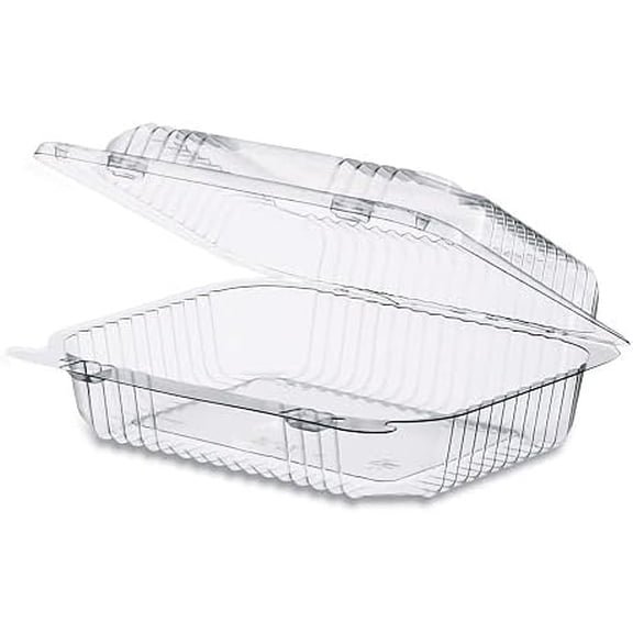 6 x 7 x 2.1 Inch Oblong Clear Hinged Lid Food Containers (25)