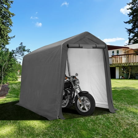 6 x 7Ft Outdoor Storage Shed, Portable Storage Shed with Roll-up Ventilated Door,Heavy Duty Waterproof Shelter Tent Carport for Motorcycle, Firewood, Garden Tools