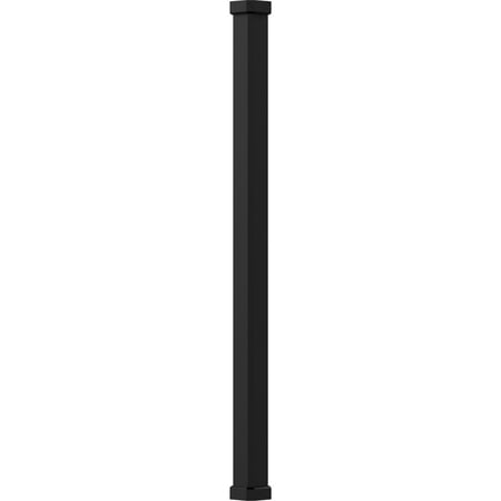 6" x 8' Endura-Aluminum Craftsman Style Column, Square Shaft (For Post Wrap Installation), Non-Tapered, Textured Black Finish w/ Capital & Base