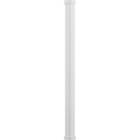 6" x 8' Endura-Aluminum Craftsman Style Column, Square Shaft (For Post Wrap Installation), Non-Tapered, Textured White Finish w/ Capital & Base
