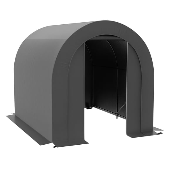 6' x 8' Garden Storage Tent, Heavy Duty Outdoor Shed, Waterproof Portable Shed Storage Shelter with Galvanized Metal Frame for Bike, Motorcycle, Garden Tools, Gray