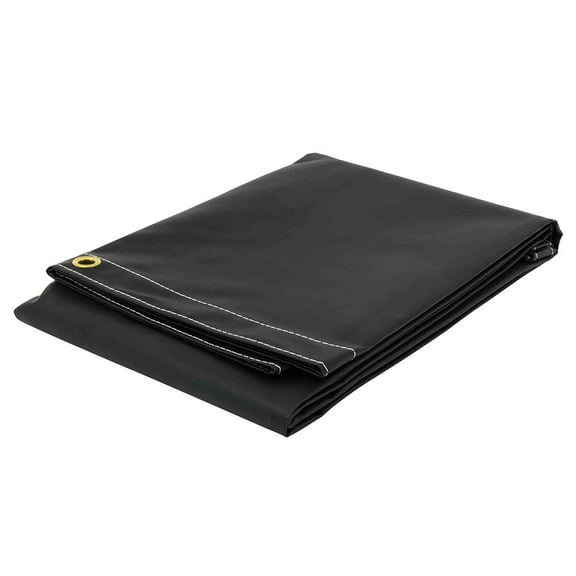 6' x 8' Heavy Duty BLACK 18oz Vinyl Utility Tarp Waterproof, Multipurpose, Cars, Boats, Campers, Pool Cover, Tent