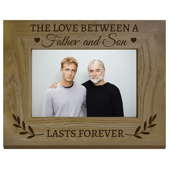 6 x 8 Inch Father and Son Picture Frame Tabletop Wood Frame Display Suit 4 x 6 Inch Photo Word Rectangle Natural Decor Set for Printing