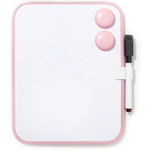 6" x 8" Magnetic Dry Erase Board with Candy Pink Frame, Includes Marker & 2 Magnets, Small Whiteboard for School Lockers, Classrooms, Home, Office & Travel Pink