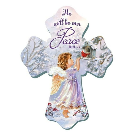 6 x 8 in. He Will be Our Peace with Glitter Wall Cross