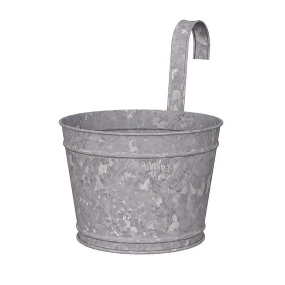 6 x 8 in. Steel Over The Rail Galvanized Planter - Pack of 6