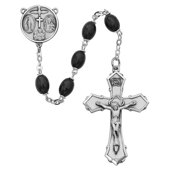 6 x 8 mm Black Wood Rosary