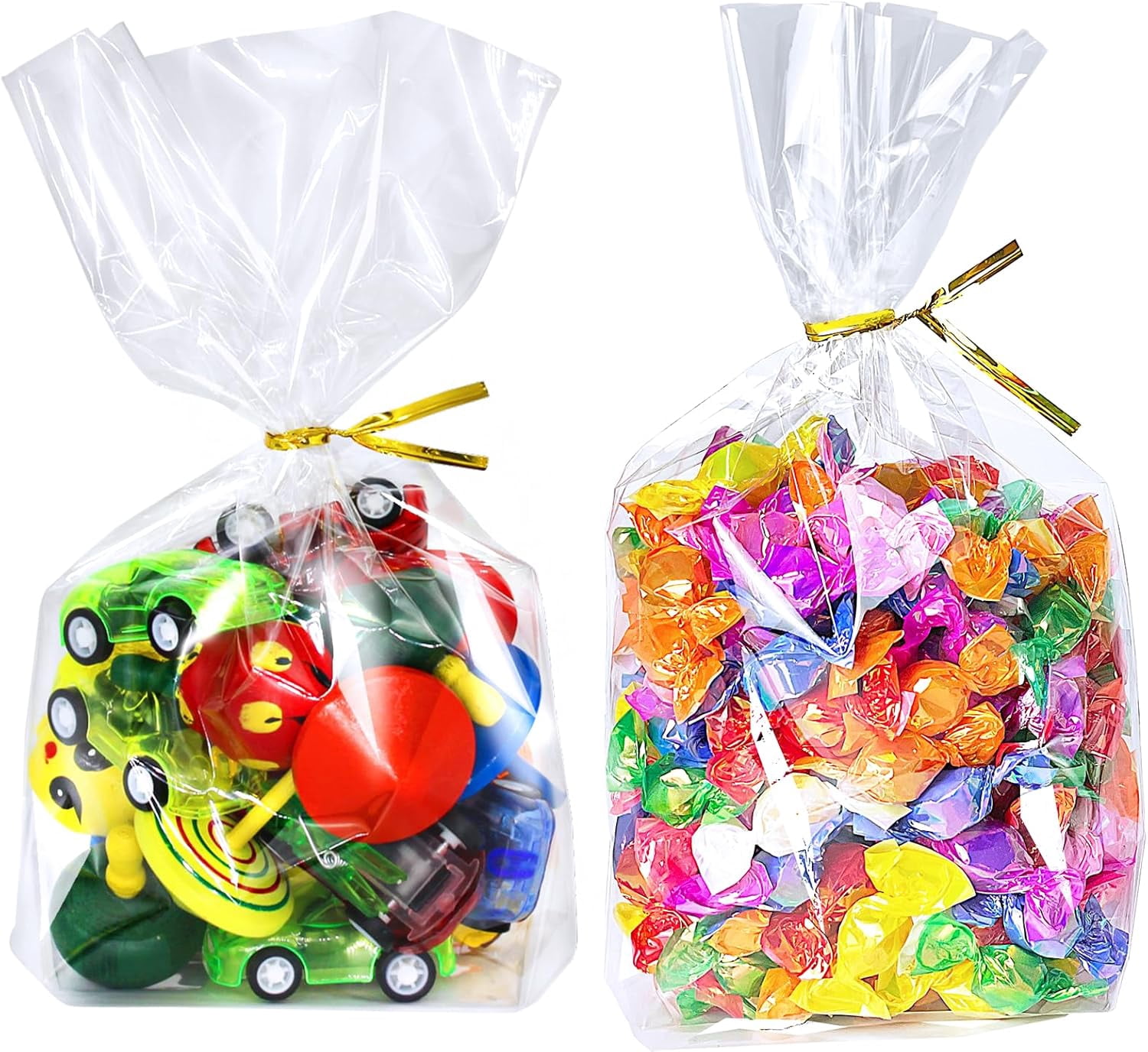 6"x 9", 50Pcs Bottom Gusset Bags, Clear Cello Cellophane Plastic Treat ...