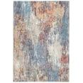 thumbnail image 1 of 6â€™ x 9â€™ Blue Red Abstract Painting Modern Area Rug, 1 of 5