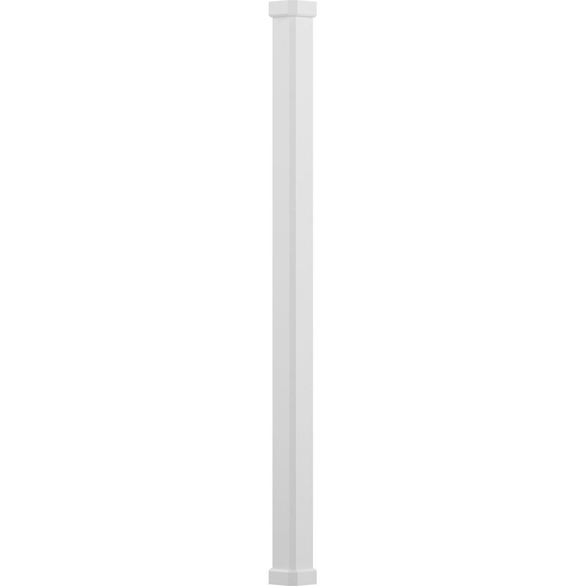 6" x 9' Endura-Aluminum Craftsman Style Column, Square Shaft (Load-Bearing 20,000 lbs), Non-Tapered, Textured White Finish w/ Capital & Base