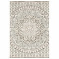 thumbnail image 1 of 6' x 9' Ivory Grey Distresed Oversize Medallion Indoor Area Rug, 1 of 3