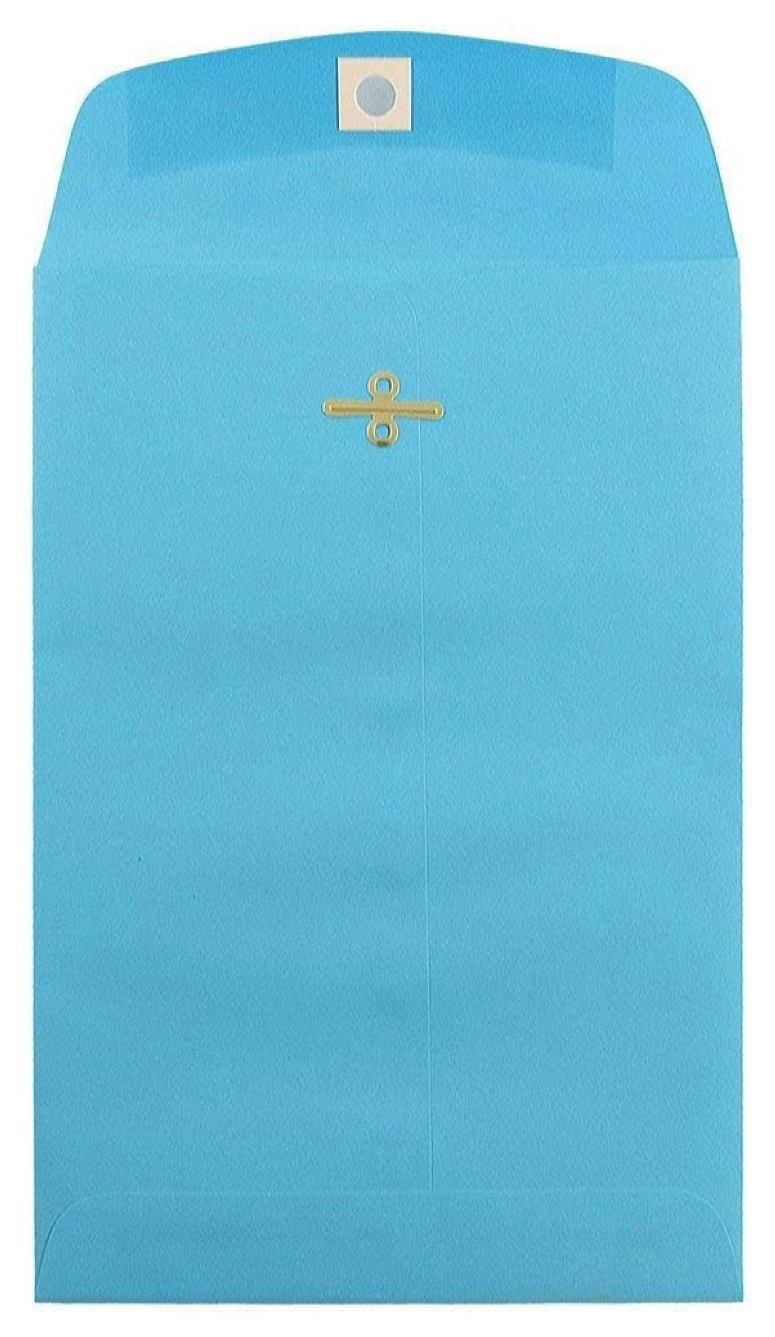 6 x 9 Open End Catalog Colored Envelopes with Clasp Closure - Blue ...
