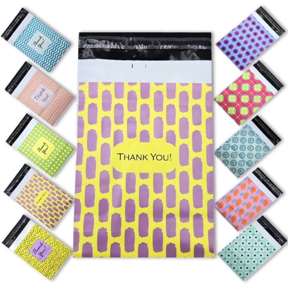 6 x 9 Poly Mailers Designer Quality 2.4Mil Thickness Shipping Plastic Envelopes Mailing Bags Self Adhesive Printed