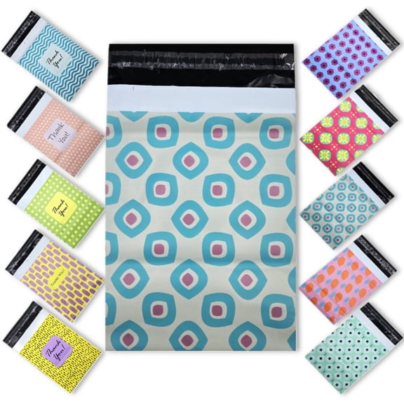 6 x 9 Poly Mailers Designer Quality 2.4Mil Thickness Shipping Plastic Envelopes Mailing Bags Self Adhesive Printed
